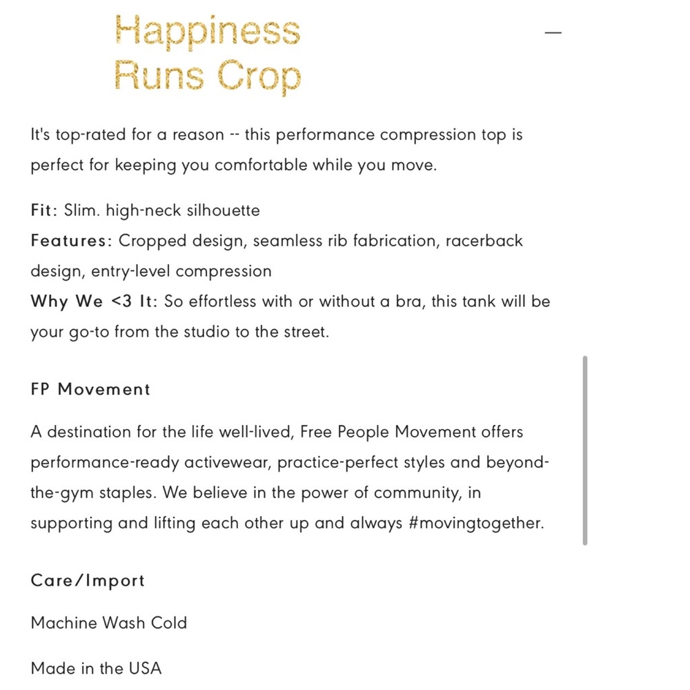 Free People Happiness Runs Crop Top And Good Karma High Rise Leggings Set - Picture 10 of 10